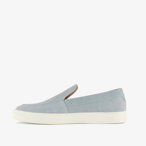 Suede heren instappers lichtblauw