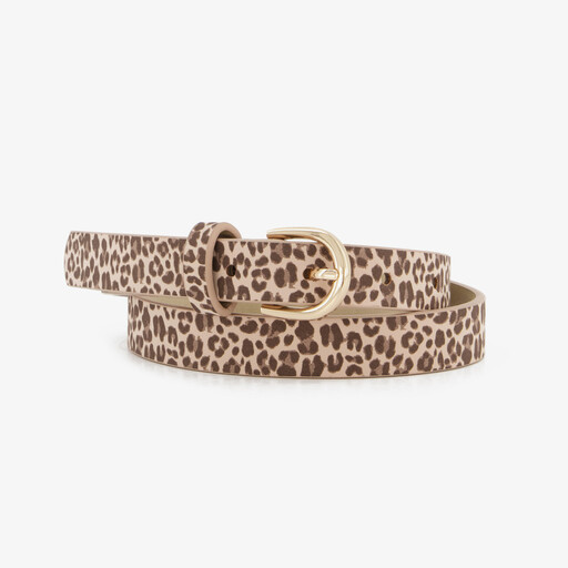 Riem meisjes met luipaardprint bruin