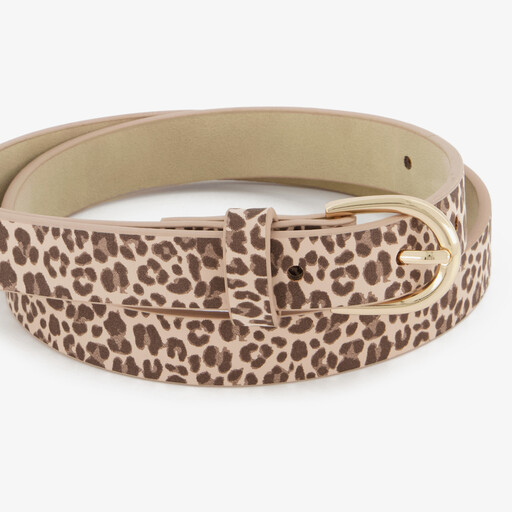 Riem meisjes met luipaardprint bruin