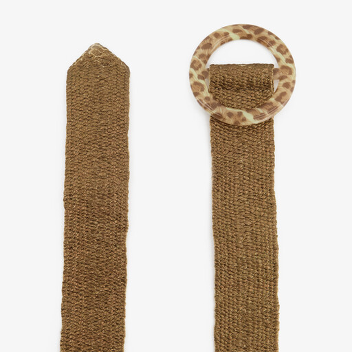 Dames riem met luipaard details bruin