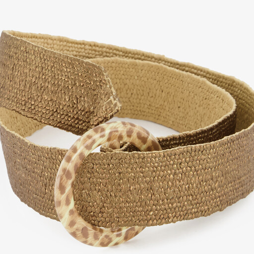 Dames riem met luipaard details bruin