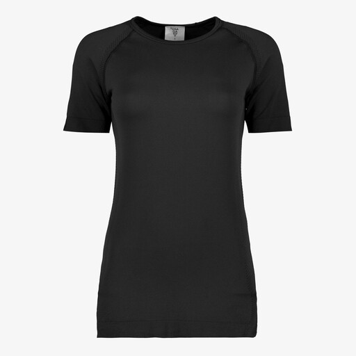 Seamless dames sport T-shirt zwart