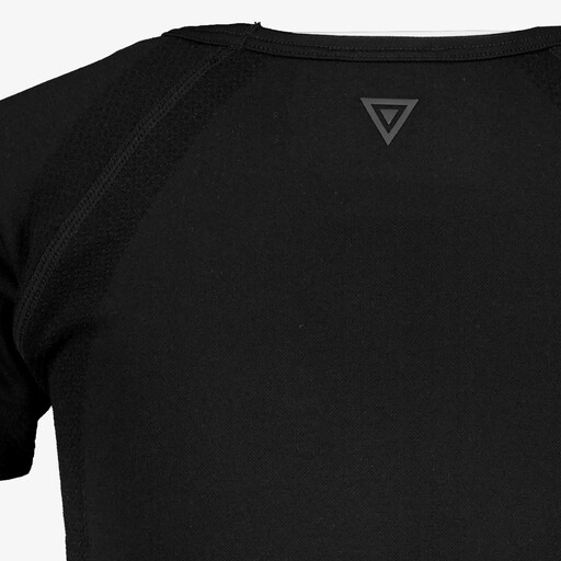 Cropped meisjes sport T-shirt seamless zwart