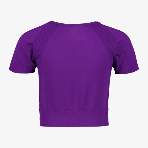 Cropped meisjes sport T-shirt seamless paars