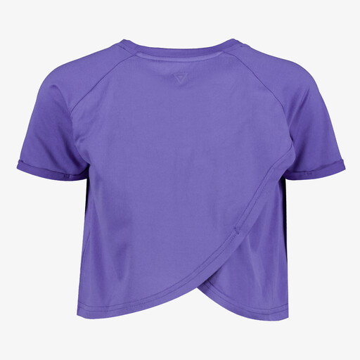 Cropped meisjes sport T-shirt paars