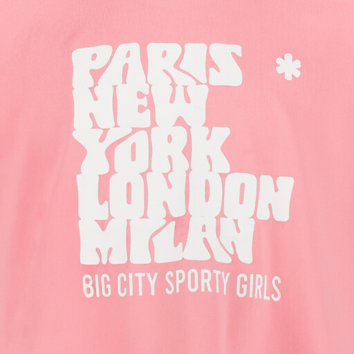 Cropped meisjes sport T-shirt roze