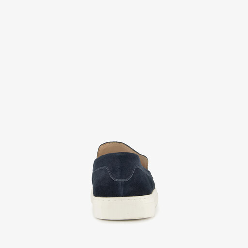 Suede heren instappers donkerblauw