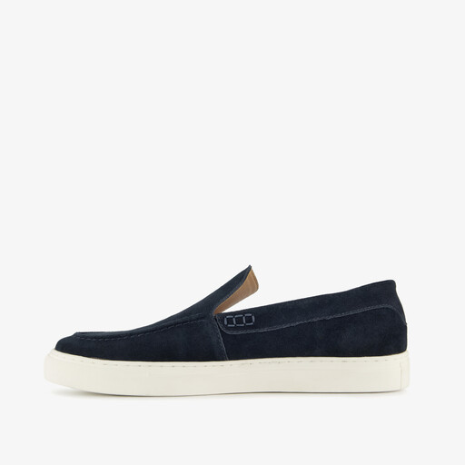 Suede heren instappers donkerblauw