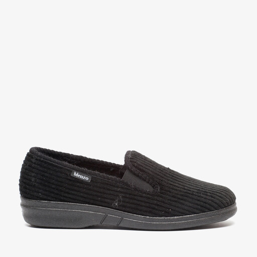 Heren pantoffels rib zwart