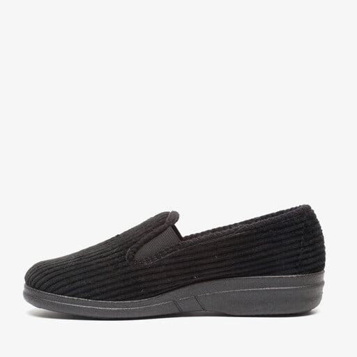 Heren pantoffels rib zwart