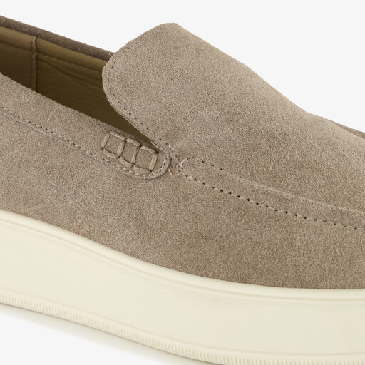 Suède heren instappers taupe