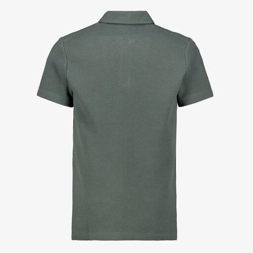 Heren polo met rits groen
