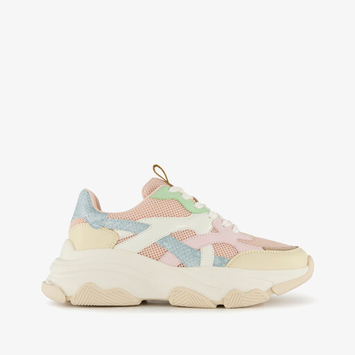 Dames dad sneakers beige pastel