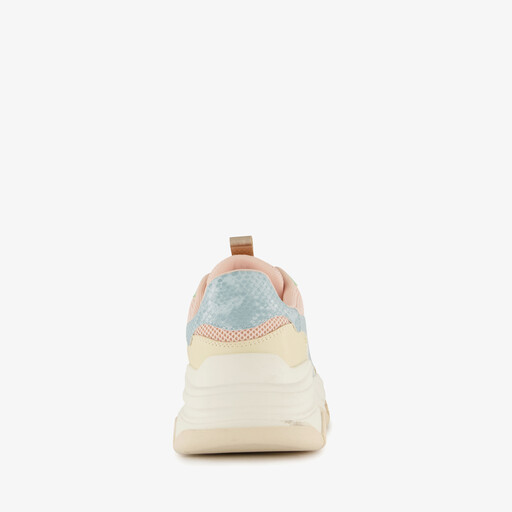 Dames dad sneakers beige pastel