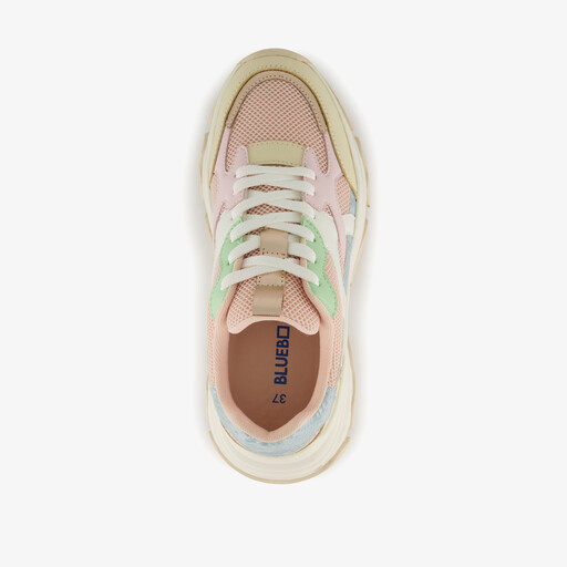 Dames dad sneakers beige pastel