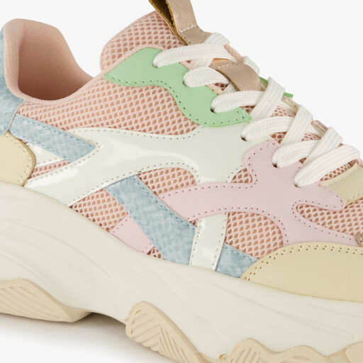 Dames dad sneakers beige pastel