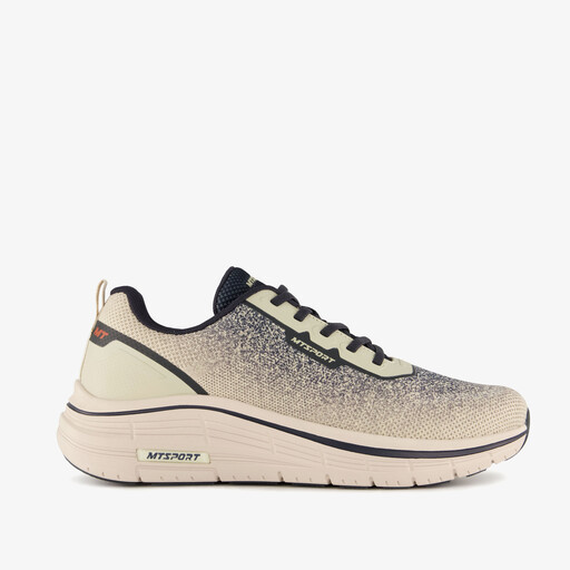Heren sneakers met print beige zwart