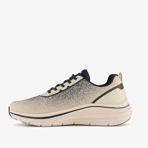 Heren sneakers met print beige zwart