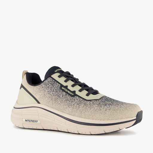 Heren sneakers met print beige zwart