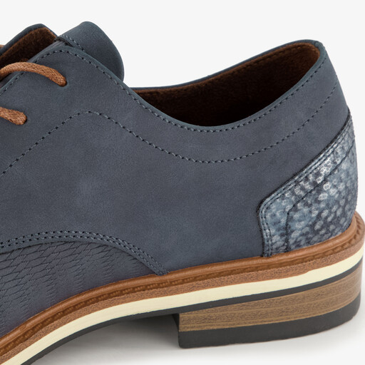 Heren veterschoenen met reliëf blauw