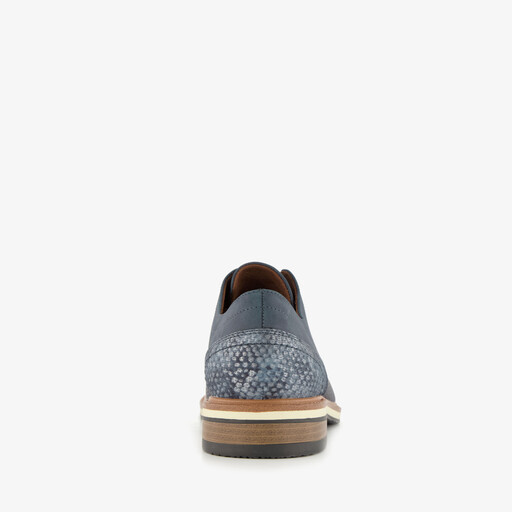 Heren veterschoenen met reliëf blauw