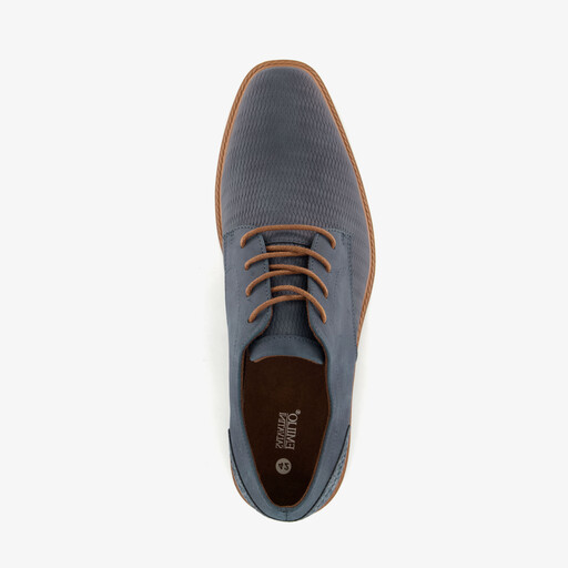Heren veterschoenen met reliëf blauw