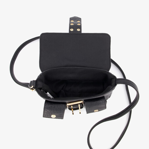 Schoudertas met gespsluiting zwart