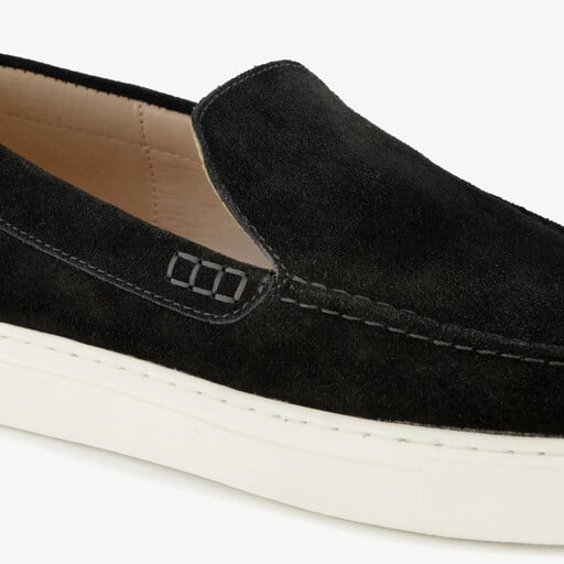 Suede heren instappers zwart