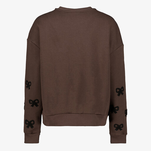 Dames sweater met strikjes bruin
