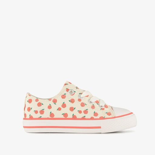 Meisjes sneakers met appels beige rood