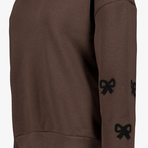 Dames sweater met strikjes bruin