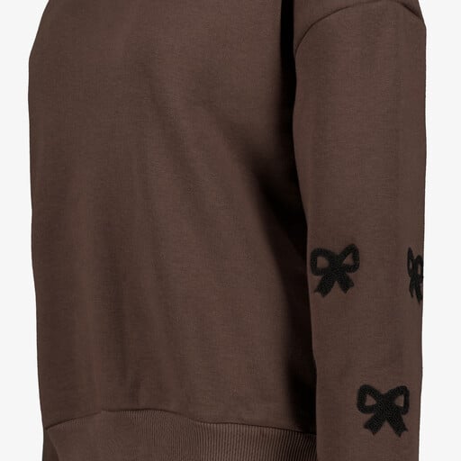 Dames sweater met strikjes bruin