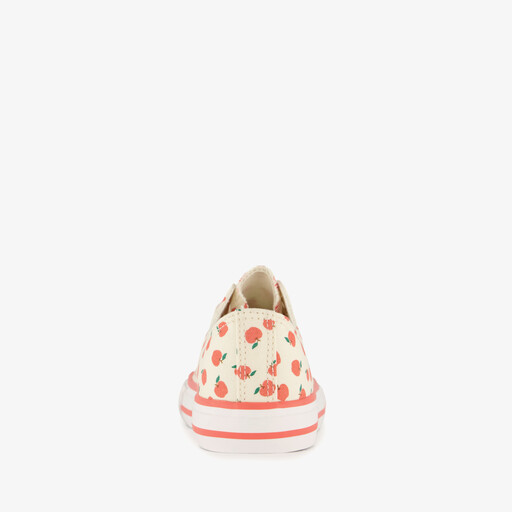 Meisjes sneakers met appels beige rood