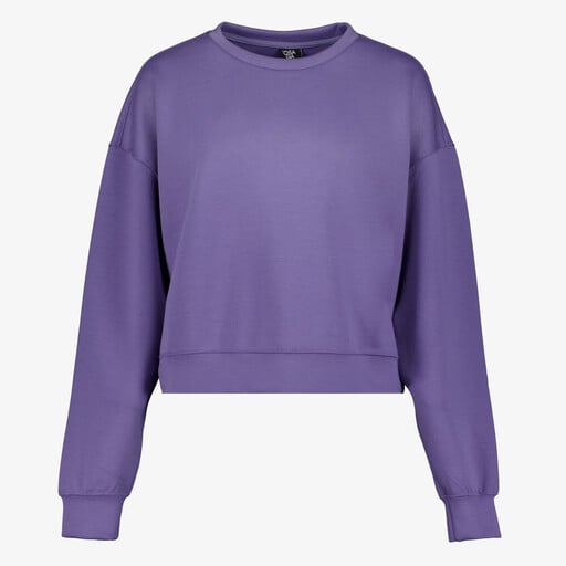 Cropped dames sport sweater paars