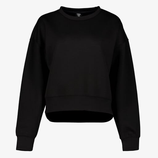 Cropped dames sport sweater zwart