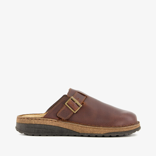 Leren pantoffels heren bruin