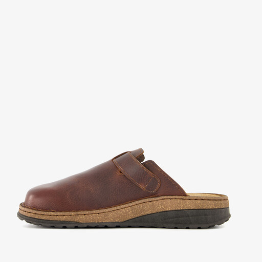 Leren pantoffels heren bruin