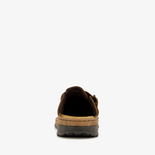 Leren pantoffels heren bruin