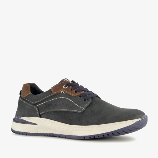 Leren heren veterschoenen blauw