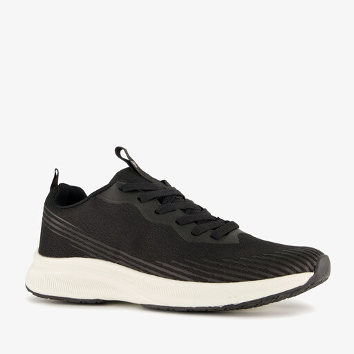 Heren hardloopschoenen zwart wit
