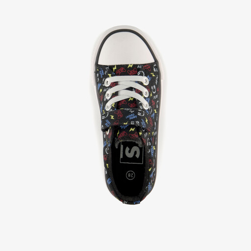 Jongens sneakers met game print zwart