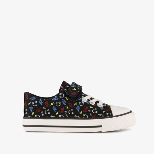 Jongens sneakers met game print zwart