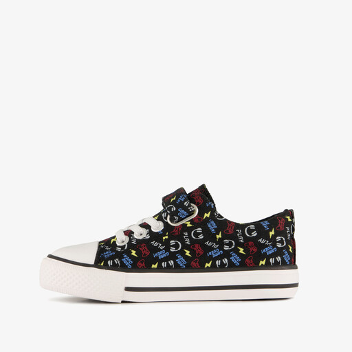 Jongens sneakers met game print zwart