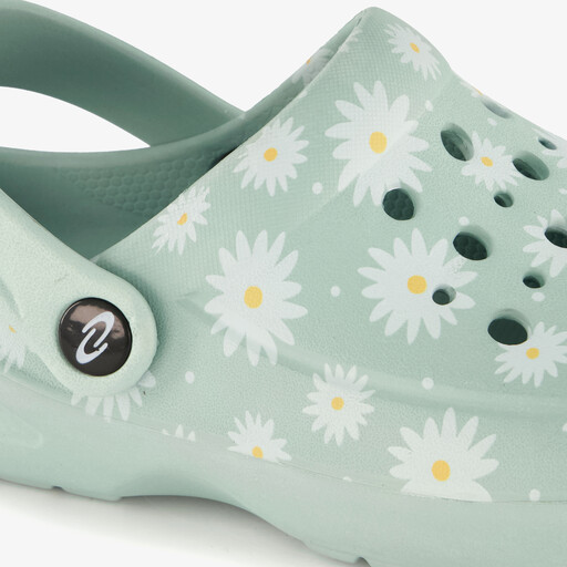 Dames klompen met madeliefjes mintgroen