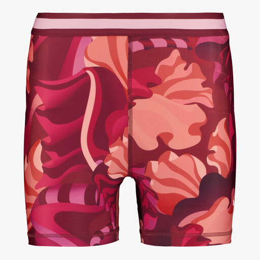 Strong Floral Ribbon dames sportshort rood