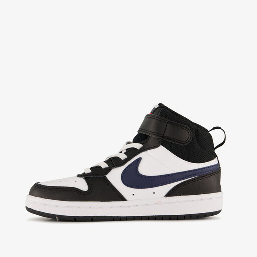 Court Borough mid sneakes jongens zwart wit