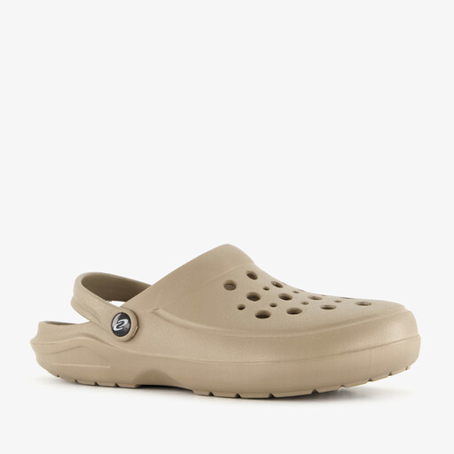 Heren klompen met hielbandje beige