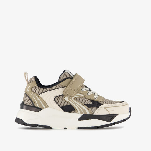 Jongens sneakers beige zwart