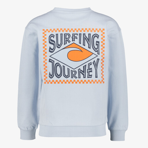 Jongens sweater lichtblauw met opdruk