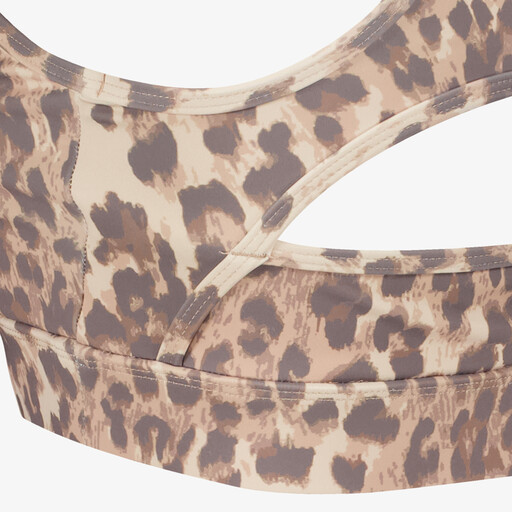 Dames sport top met panterprint bruin